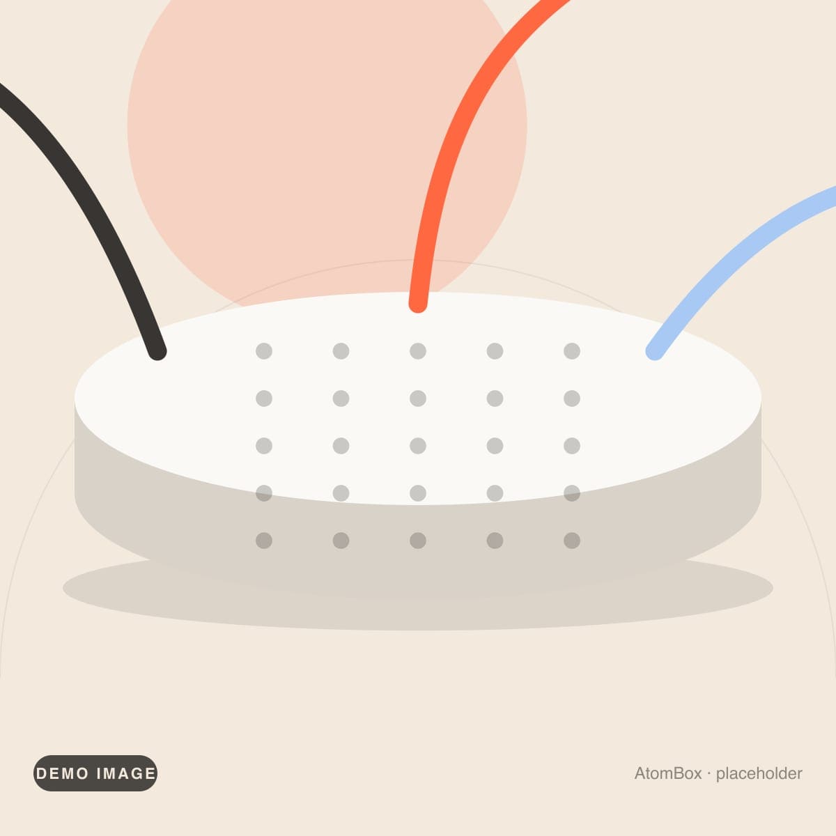 Demo illustration standing in for: Top view showing the debossed dot grid pattern