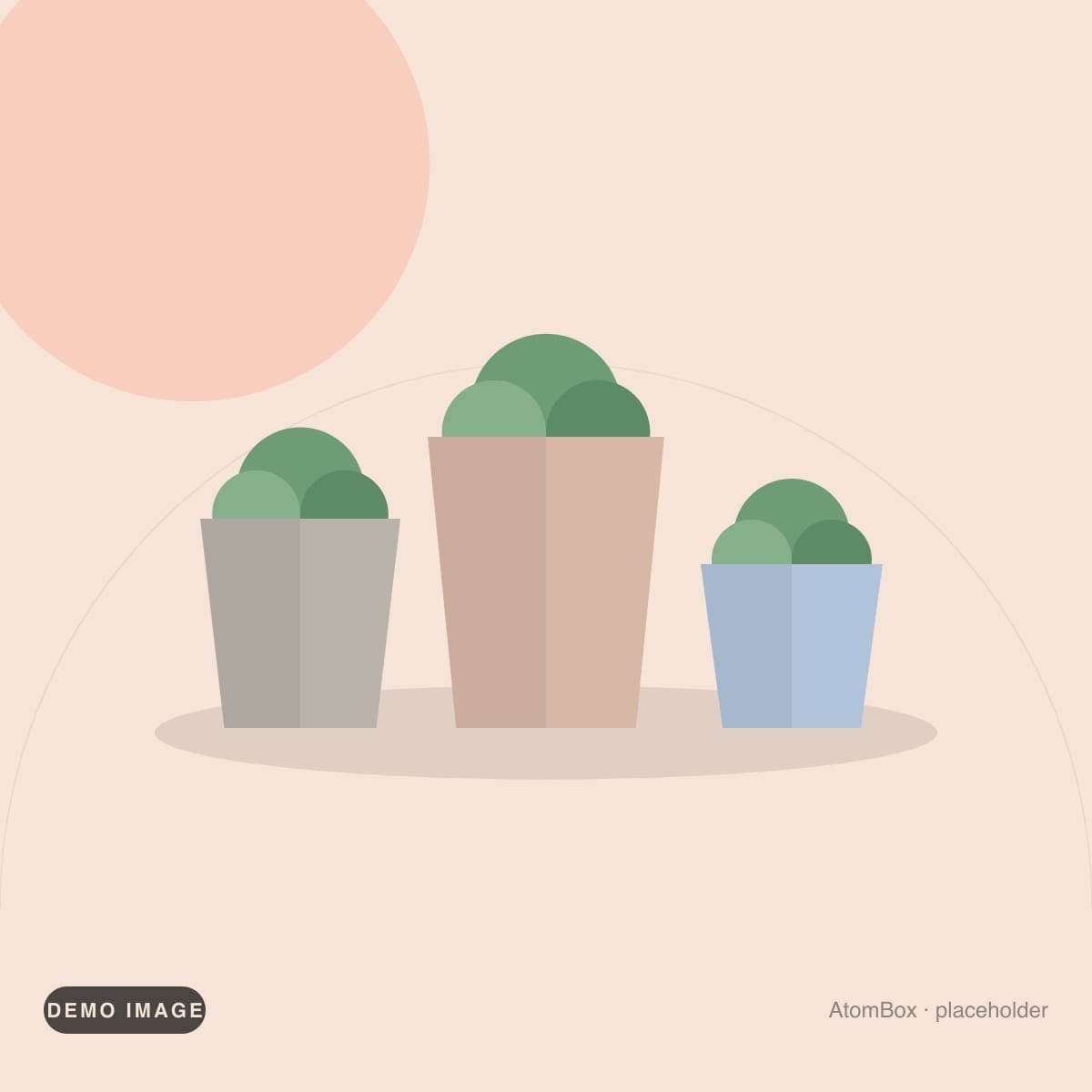 Demo illustration standing in for: Three faceted concrete planters with succulents on a windowsill