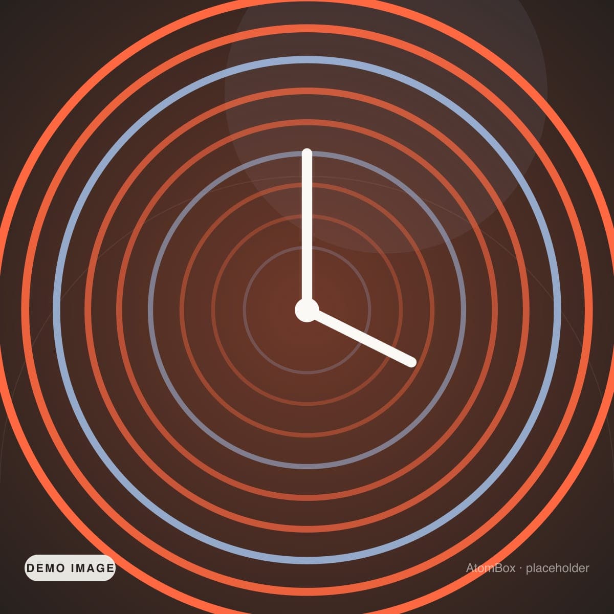 Demo illustration standing in for: Angled view showing the repeating hour markers receding inward