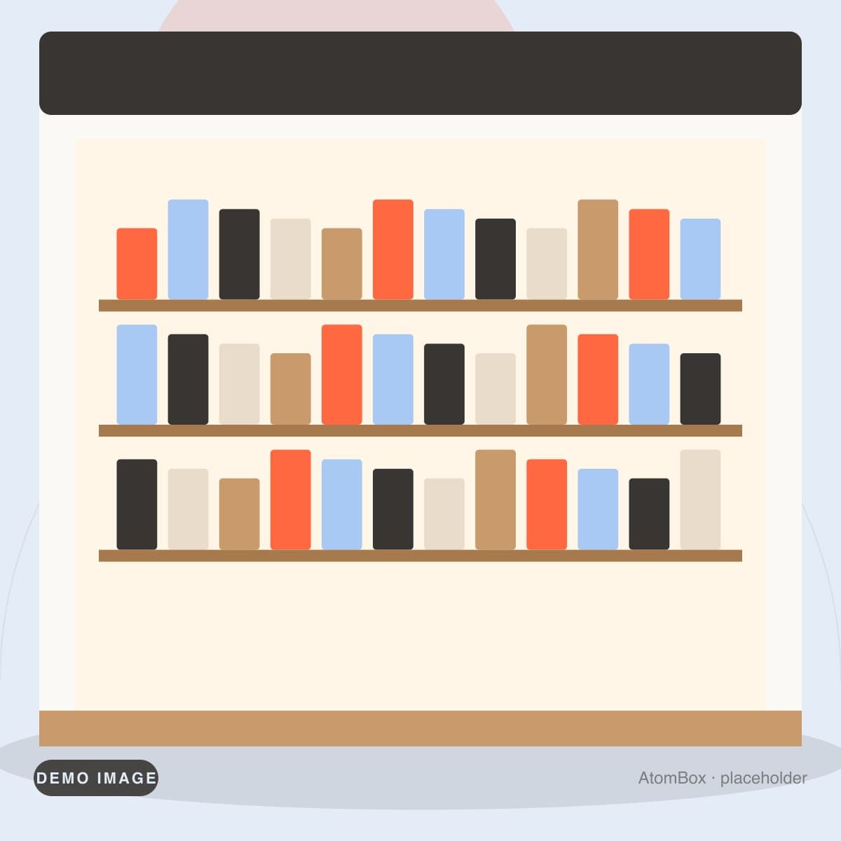 Demo illustration standing in for: Close view of the tiny individually made book spines