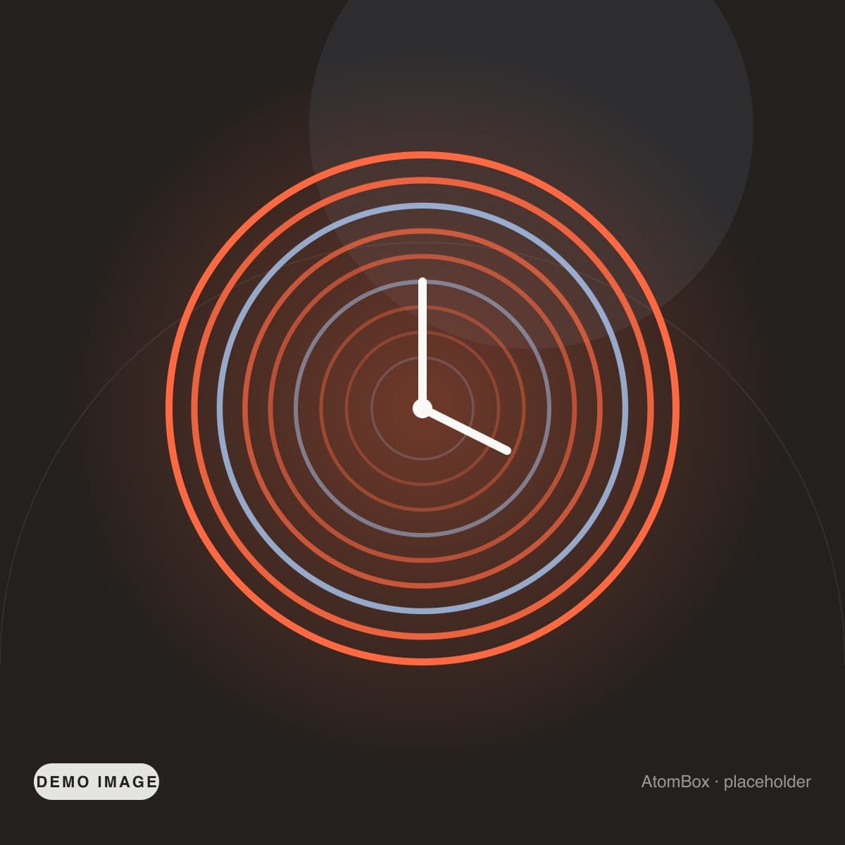 Demo illustration standing in for: Circular infinity mirror clock glowing on a dark wall